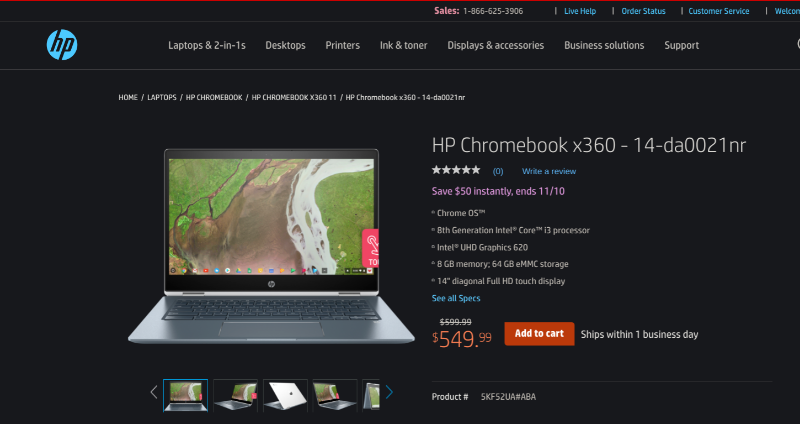 HP Chromebook X360 14